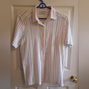 Alfred Dunner Striped Collared Shirt